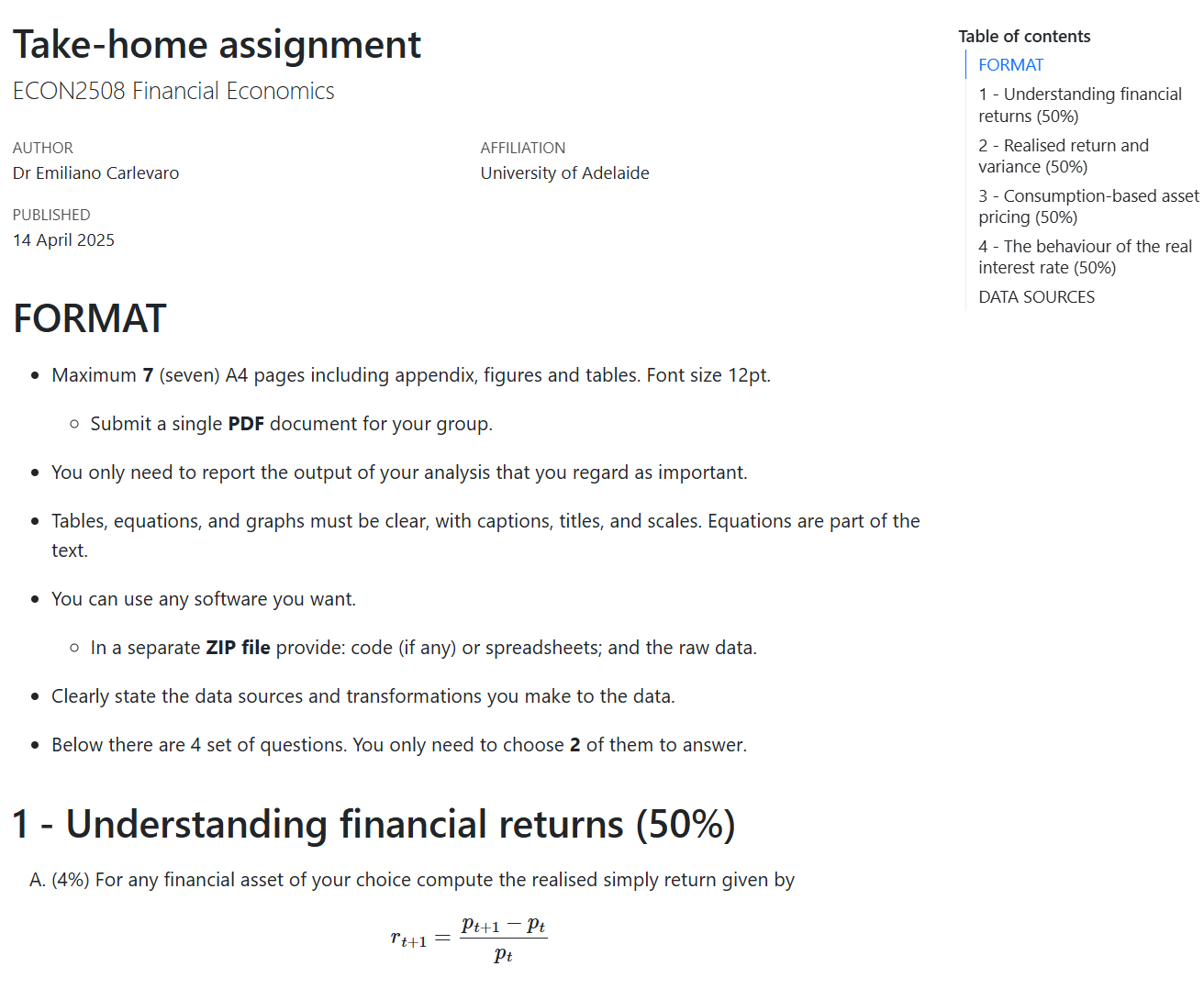 Assignment for heterogeneous students